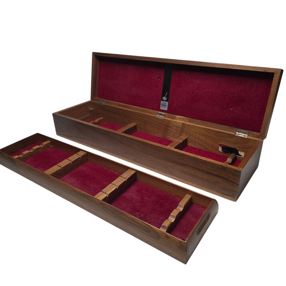 Gerber Legendary Blades Walnut Knife Storage Case M12 Set Vintage Wood Display